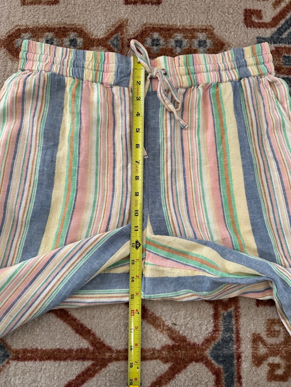 Naturals D&Co. Multi Color Striped Wide Leg Linen Blend Beach Pants Medium - Picture 6 of 8